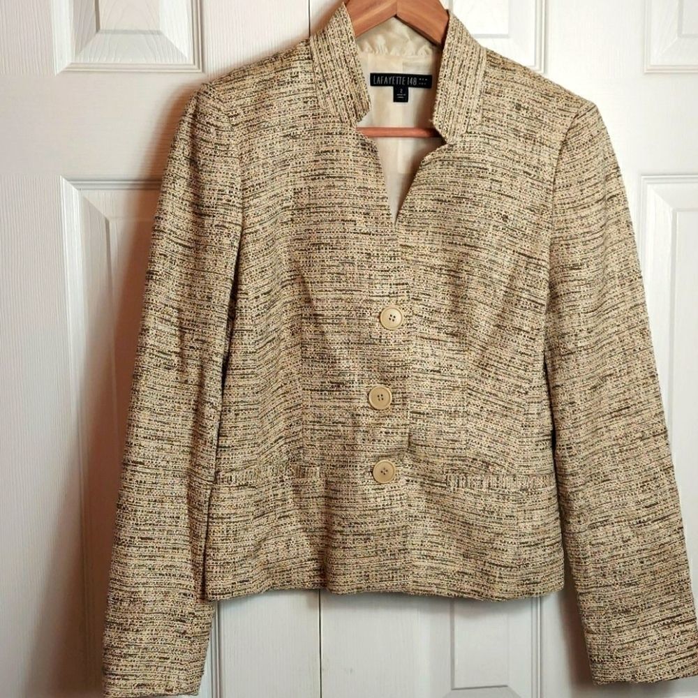 Lafayette 148 New York Tweed Blazer Sz 2